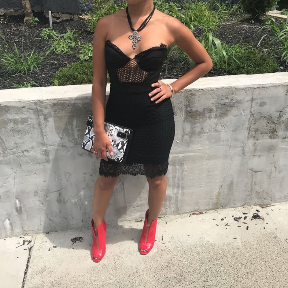 Beautiful strapless double lined lace dress